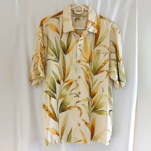 Tommy Bahama Vintage Floral 100% Silk Hawaiian Tropical Shirt